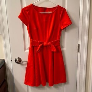 KATE SPADE RED PONTE MINI DRESS WITH BOW XS